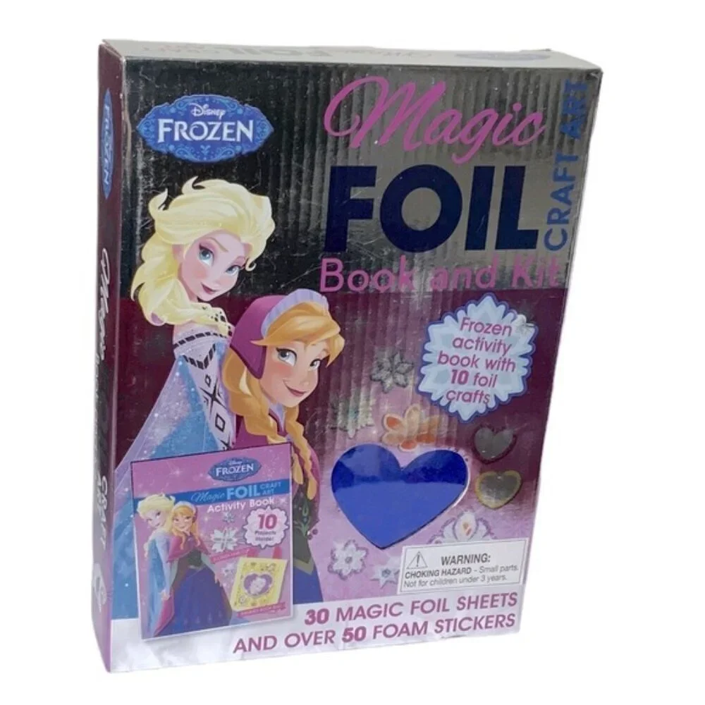 Disney Frozen Magic Foil Book and Craft Kit Girls Princess Craft Art Gift Set